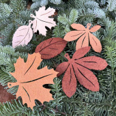 Löv av filt, 6 st. Natur, Brun, Mörkbrun