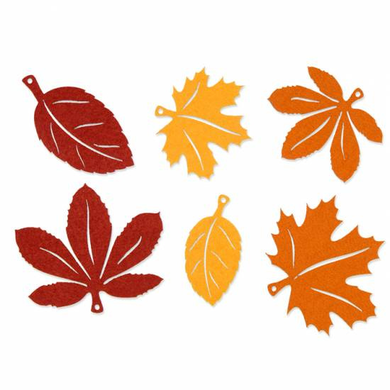 olika färger och former på löven