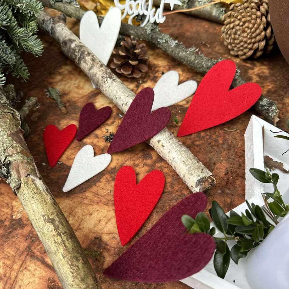 Hjärtan av filt, mix 9 st