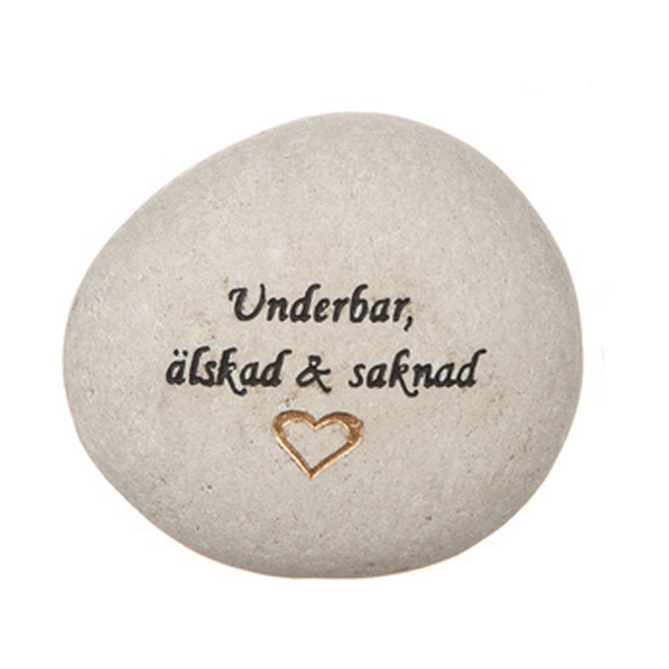 Minnessten med text - Underbar, älskad & saknad