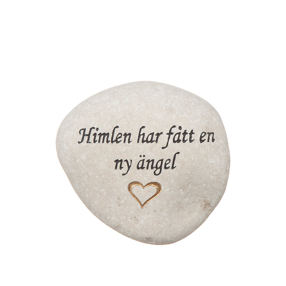 Minnessten med text - Himlen har fått en ny ängel