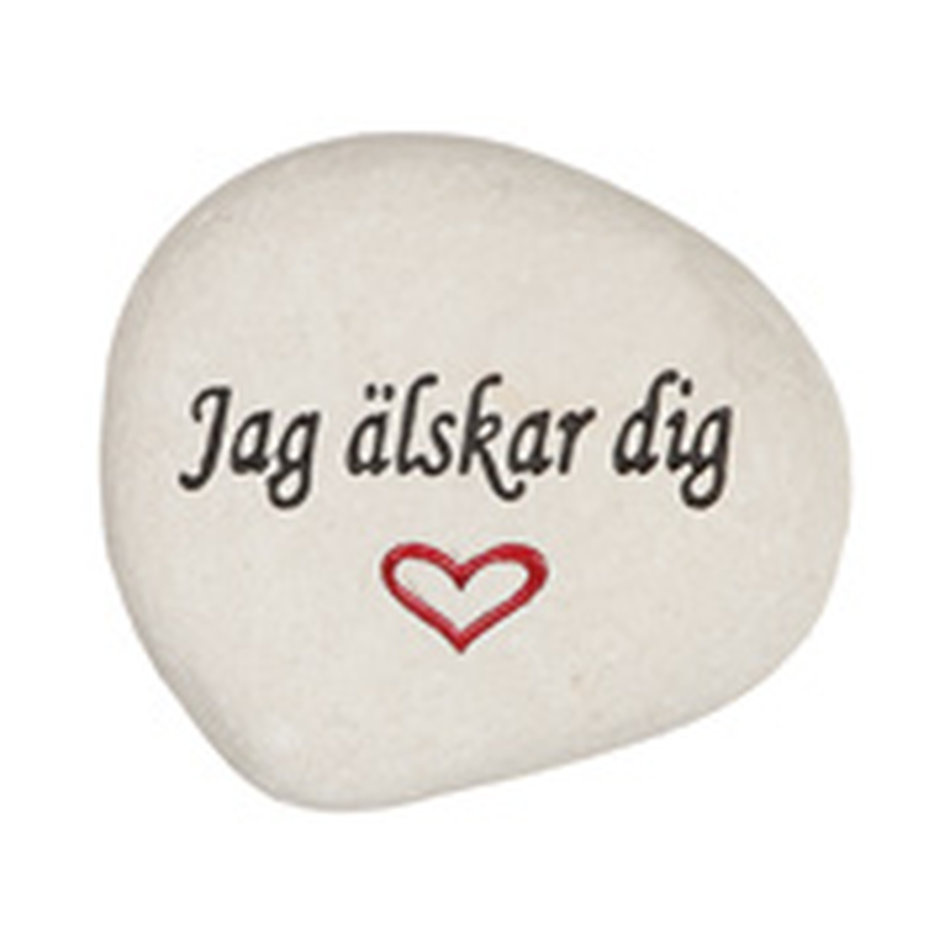 Minnessten med text - Jag älskar dig