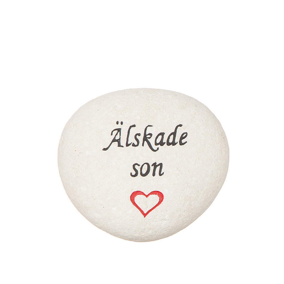 Minnessten med text - Älskade son