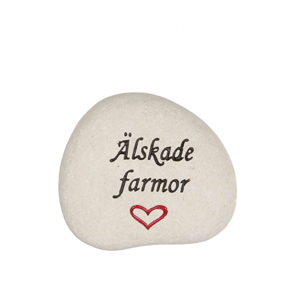 Sten med text – Älskade farmor