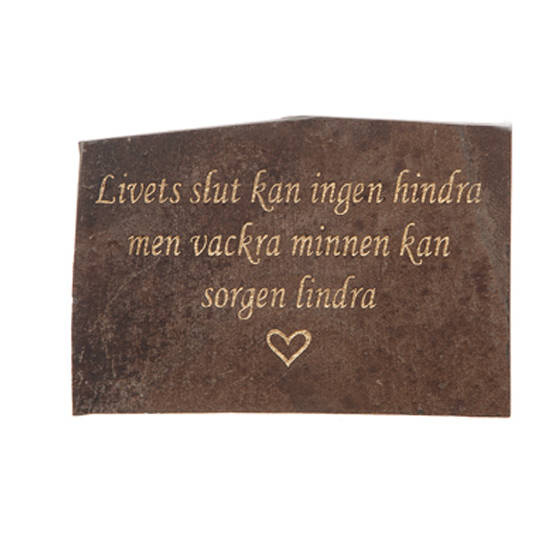 Skiffersten med text – Livets slut kan ingen hindra
