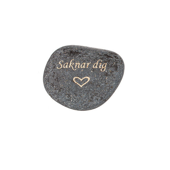 Sten med text – Saknar dig