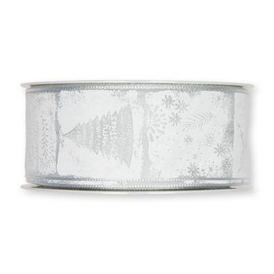 Dekorband, vit/grå, julmix, 40 mm (3 meter)