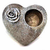 Hjärta för gravljus med ros Hjärta för gravljus med ros