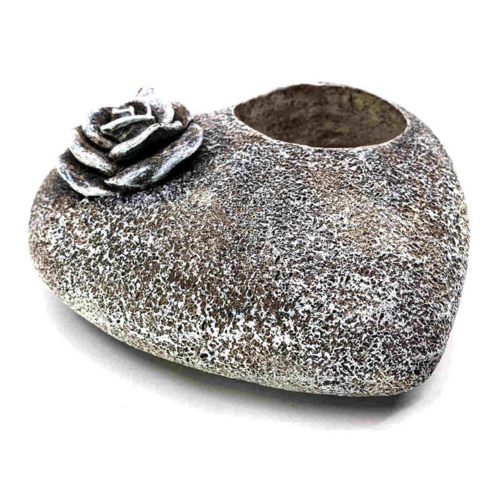 Hjärta för gravljus med ros