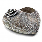 Hjärta för gravljus med ros Hjärta för gravljus med ros