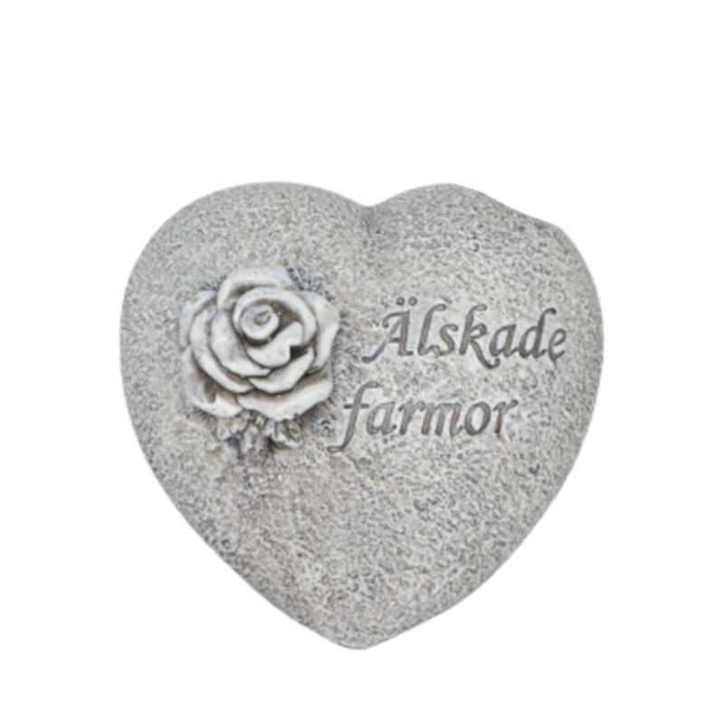 Hjärta med text – Älskade farmor