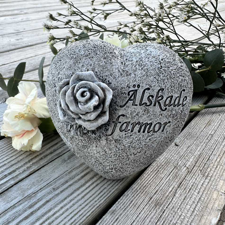 Hjärta med text – Älskade farmor