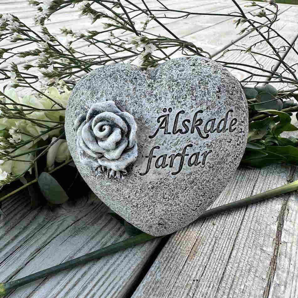 Hjärta med text – Älskade farfar