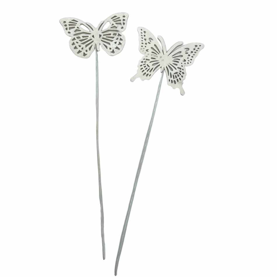 Fjärilar, Vita. 2 st olika.