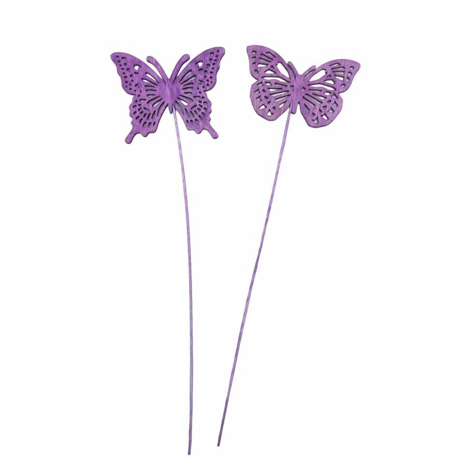 Fjärilar, lila. 2 st olika.