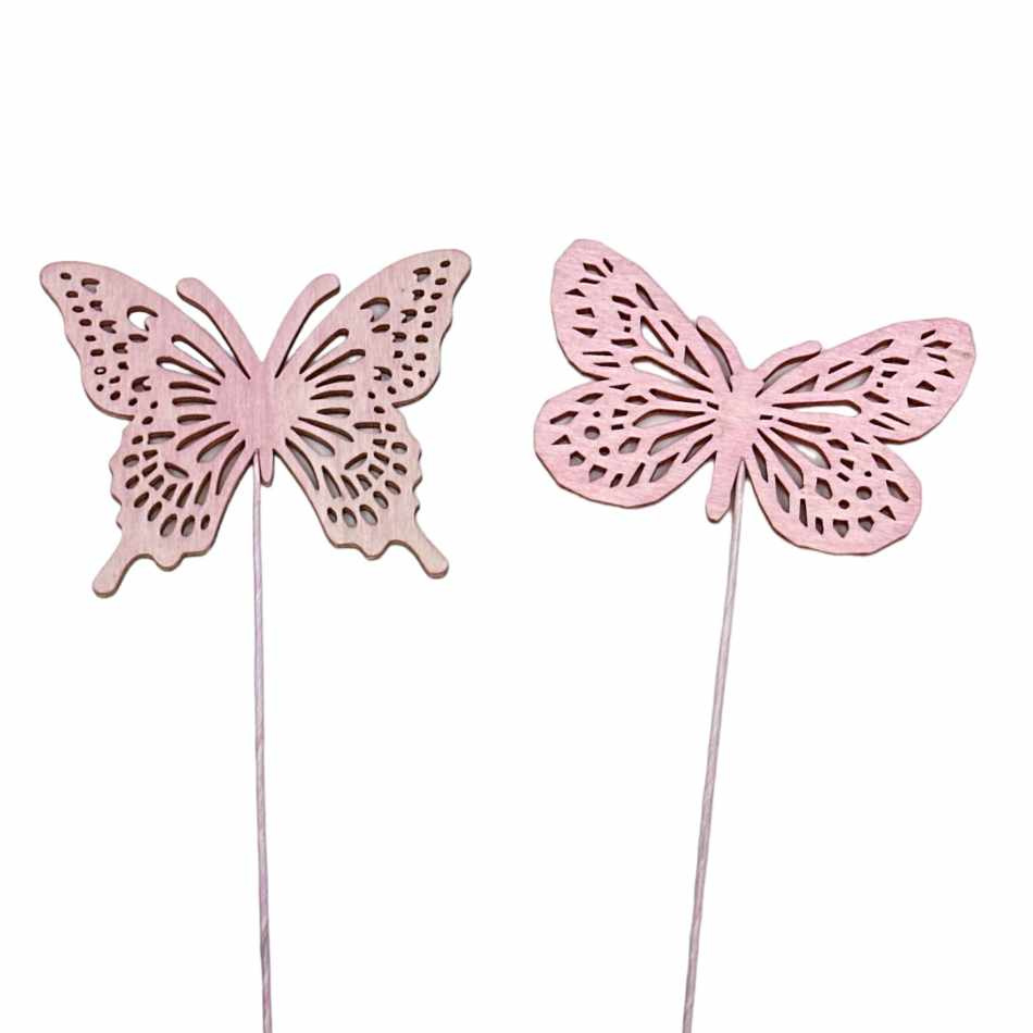 Fjärilar, Ljusrosa. 2 st olika.