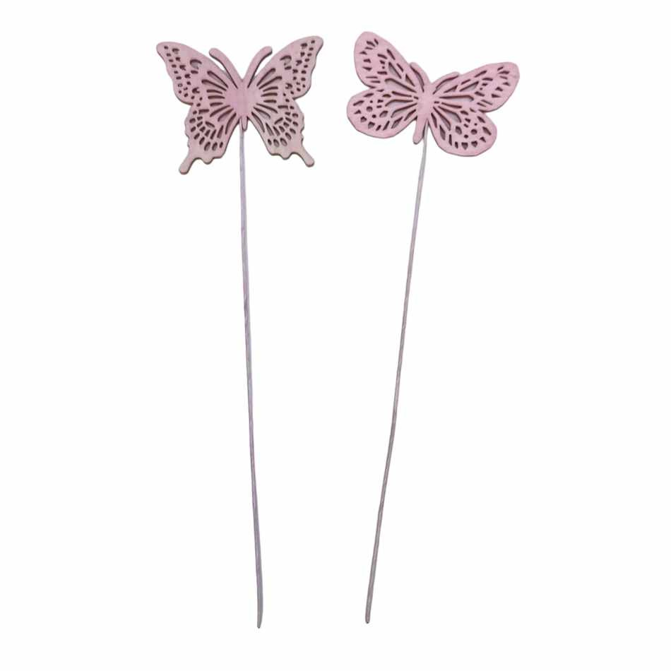 Fjärilar, Ljusrosa. 2 st olika.
