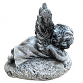 Ängel i grått på sten med texten Saknar dig, ca 9 cm Ängel i grått på sten med texten Saknar dig, ca 9 cm