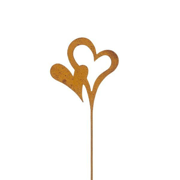 Hjärtan av rostig metall, ca 12 cm