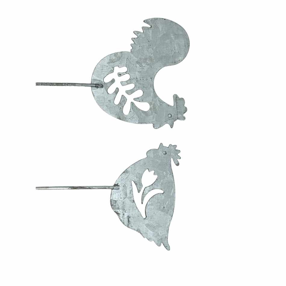 Tupp och höna i metall