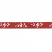Rött band med hjärtan, 15mm (20m) Rött band med hjärtan, 15mm (20m)