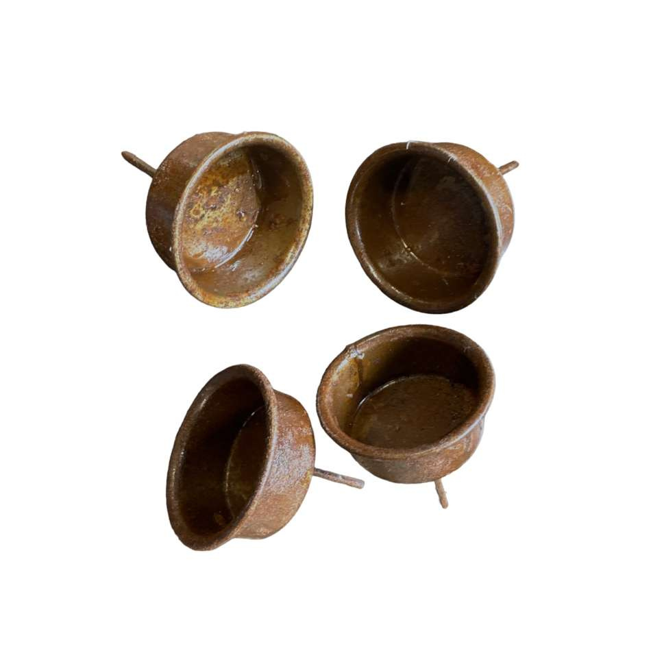 Ljushållare för Värmeljus - Rostfärgade  4 st