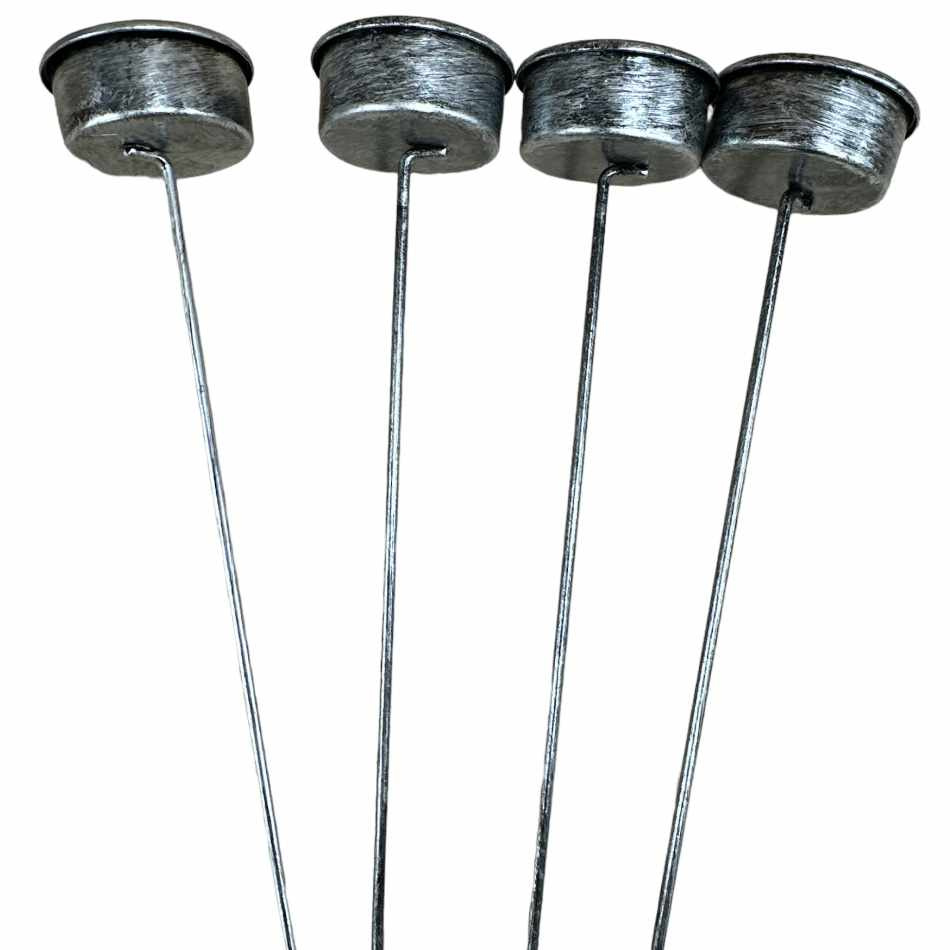 Ljushållare för Värmeljus 4 st Silver-svart