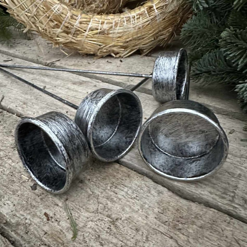 Ljushållare för Värmeljus 4 st Silver-svart