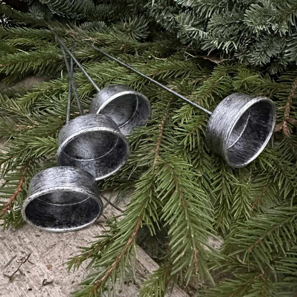 Ljushållare för Värmeljus 4 st Silver-svart