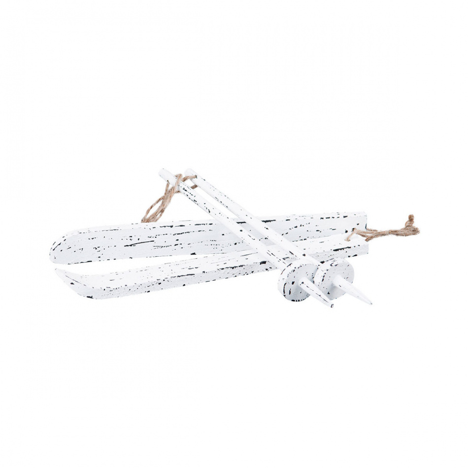 Skidor och stavar. vit. 20 cm