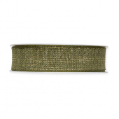 Dekorband Olivgrön/Guld 25 mm (20 meter)