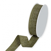 Dekorband Olivgrön/Guld 25 mm (20 meter)