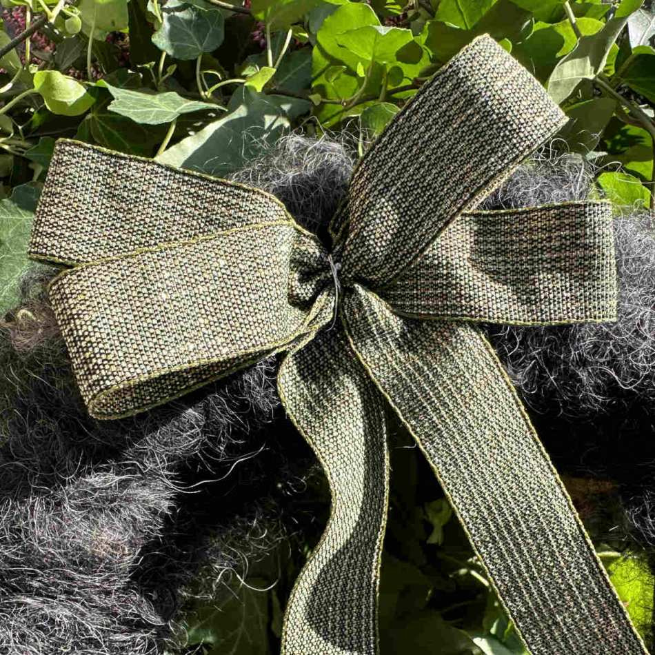 Dekorband Olivgrön/Guld 25 mm (20 meter)