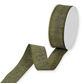 Dekorband Olivgrön/Guld 25 mm (6 meter)