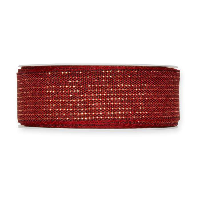 Dekorband Röd/Guld 25 mm (6 meter)