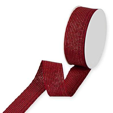 Dekorband Röd/Guld 25 mm (6 meter)