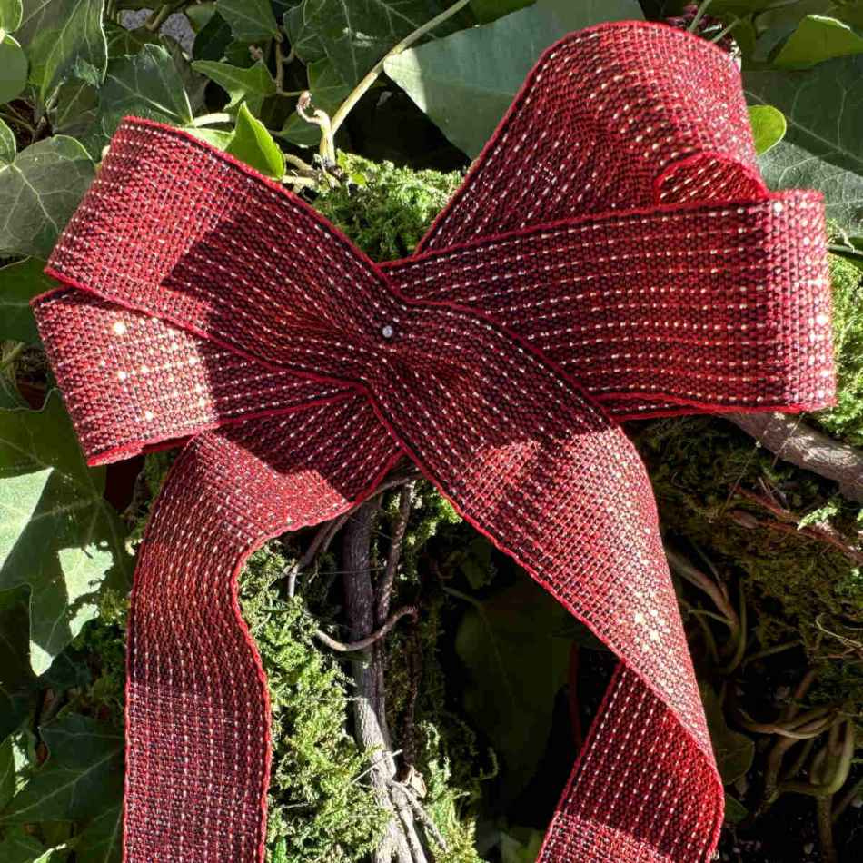 Dekorband Röd/Guld 25 mm (6 meter)