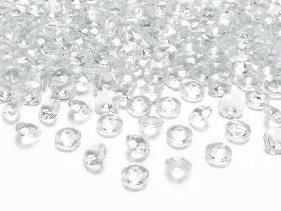 Klar/genomskinlig diamantkonfetti, 12 mm/st, 100 st