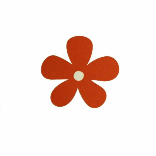 Röd blomformad etikett 20 st
