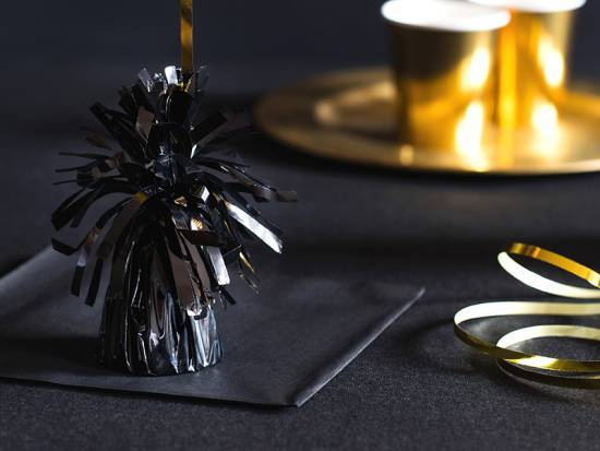 Folieklädda ballongtyngder, Svart. 4 st