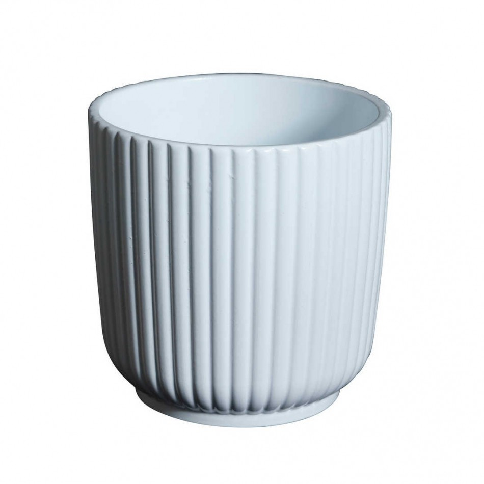 Kruka Randig Vit 10 cm