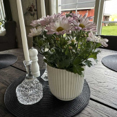 Kruka Randig, Vit 13,8 cm Kruka Randig, Vit 13,8 cm