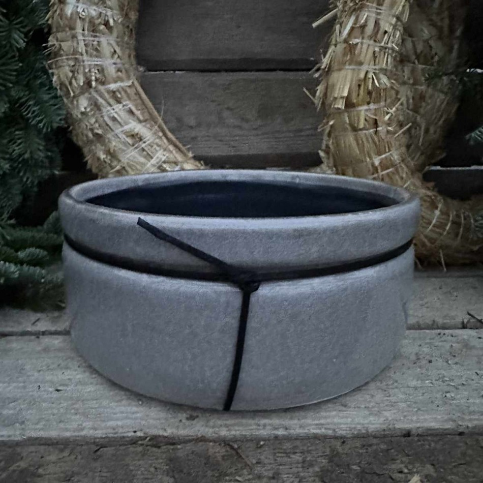 Kruka rund, Grå 17 cm