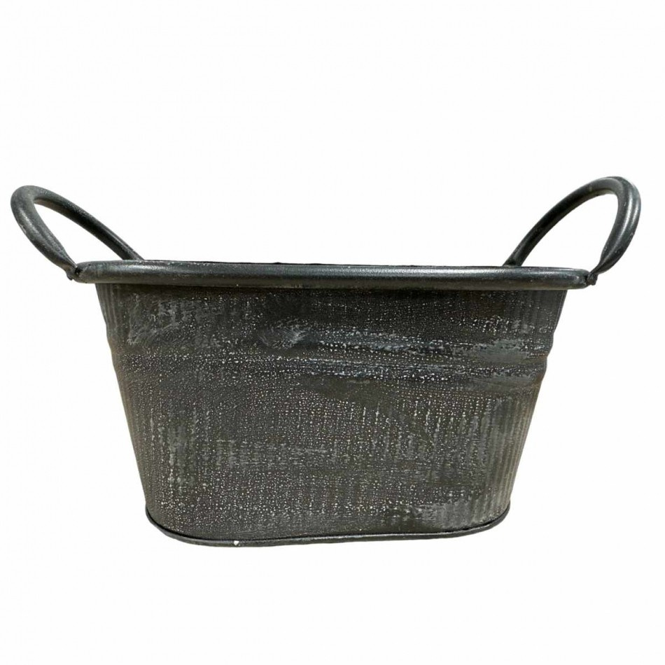 Kruka av plåt Mörkgrå 22 cm