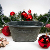 Kruka av plåt Mörkgrå 22 cm Kruka av plåt Mörkgrå 22 cm