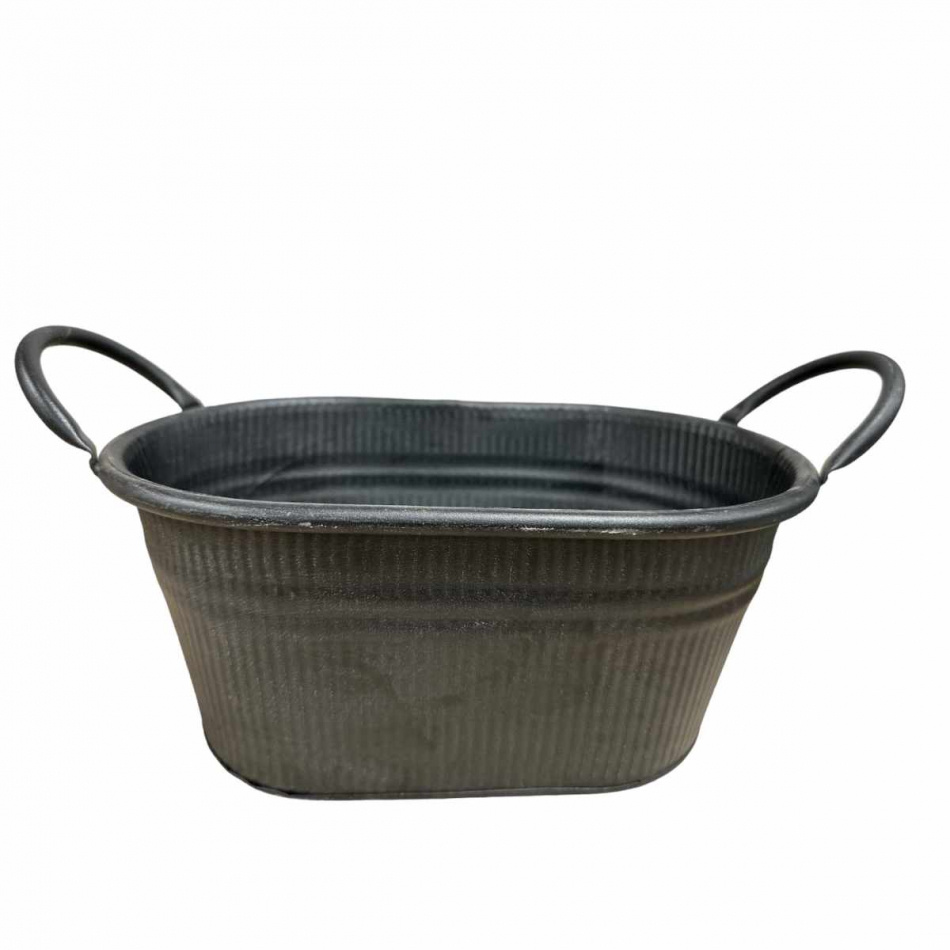 Kruka av plåt Mörkgrå 26 cm