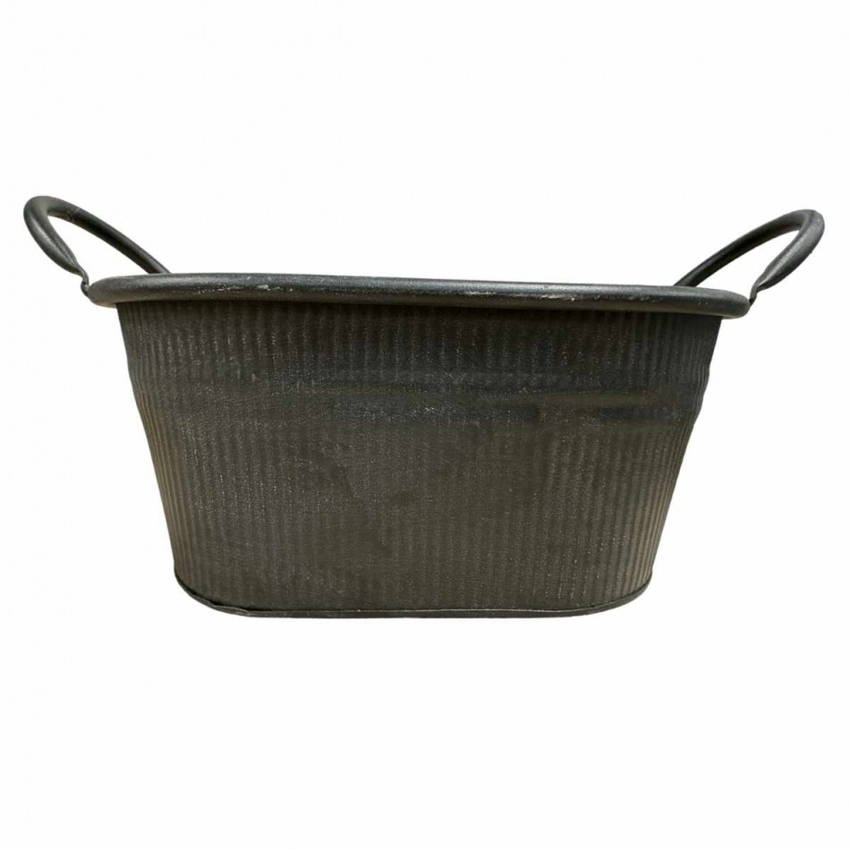 Kruka av plåt Mörkgrå 26 cm