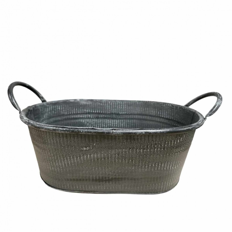 Kruka av plåt Mörkgrå, 32 cm