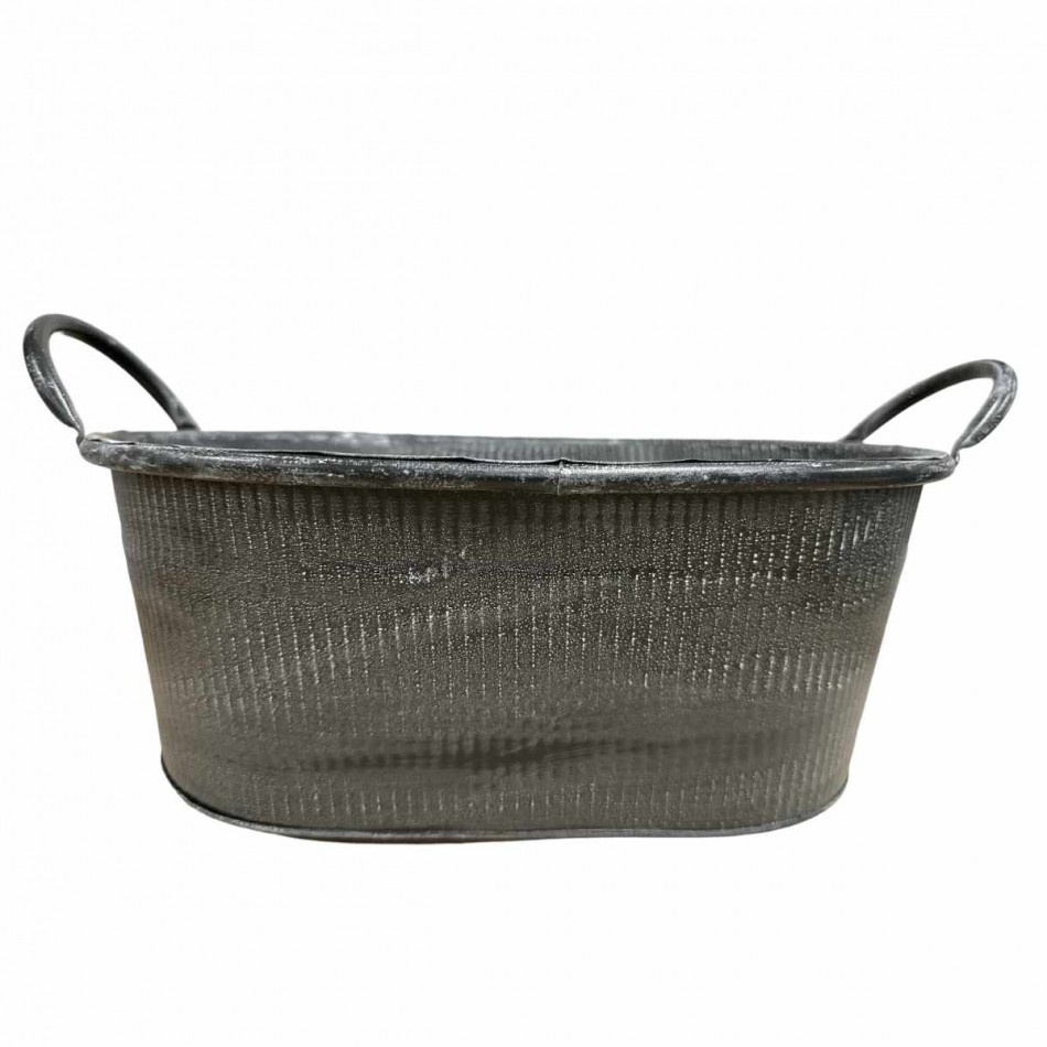 Kruka av plåt Mörkgrå, 32 cm