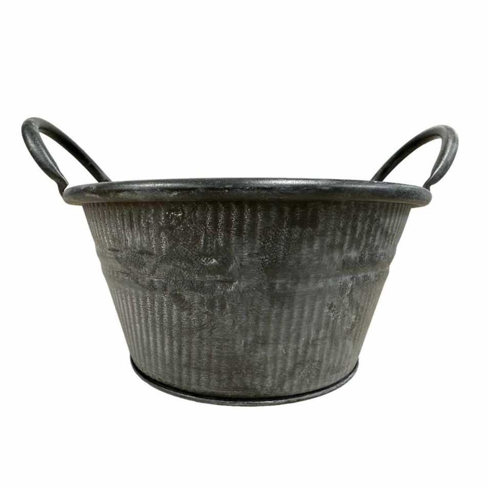 Kruka av plåt Mörkgrå, 21 cm